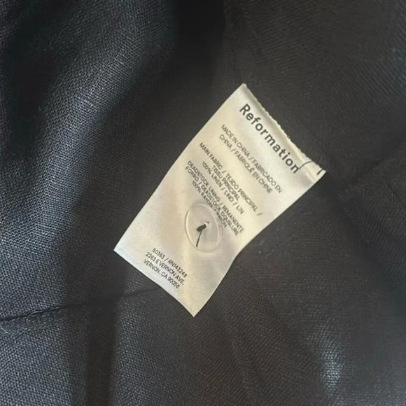 NEW Reformation Balia Linen Midi  Dress in Black | size 0 - Picture 9 of 12